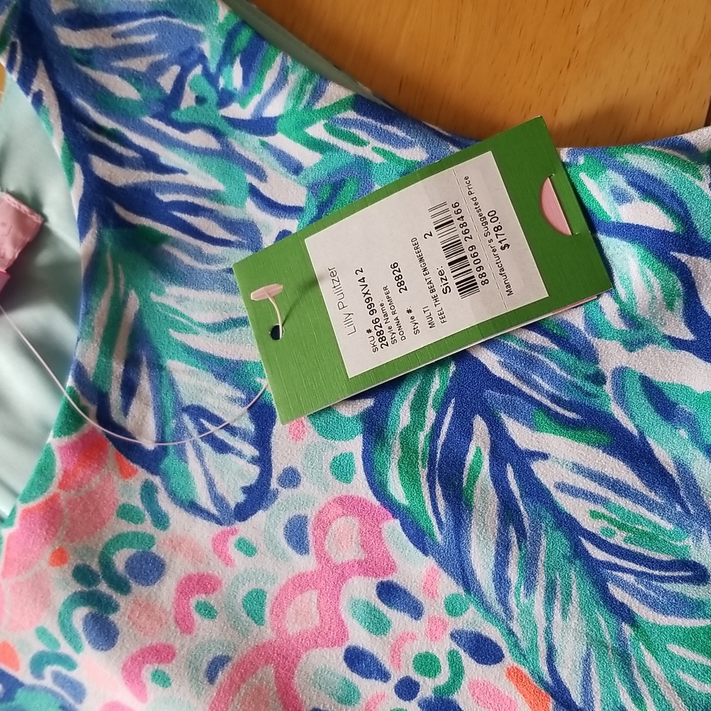 Lilly Pulitzer Donna Romper Feel The Beat Engineered, Size 2 $178 - Picture 8 of 16